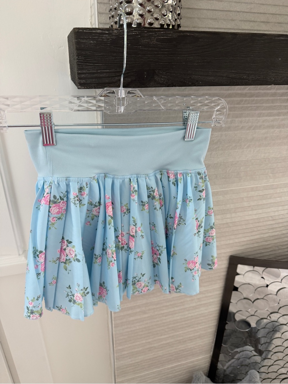 Altar'd State Baby Blue Floral Circle Skirt